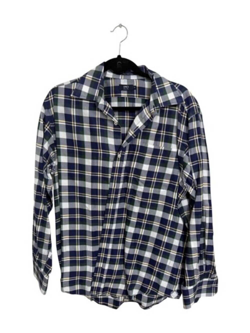 LINCS David Chu Men's Medium Plaid Button-Up Cotton Shirt Preppy Lumberjack Fun